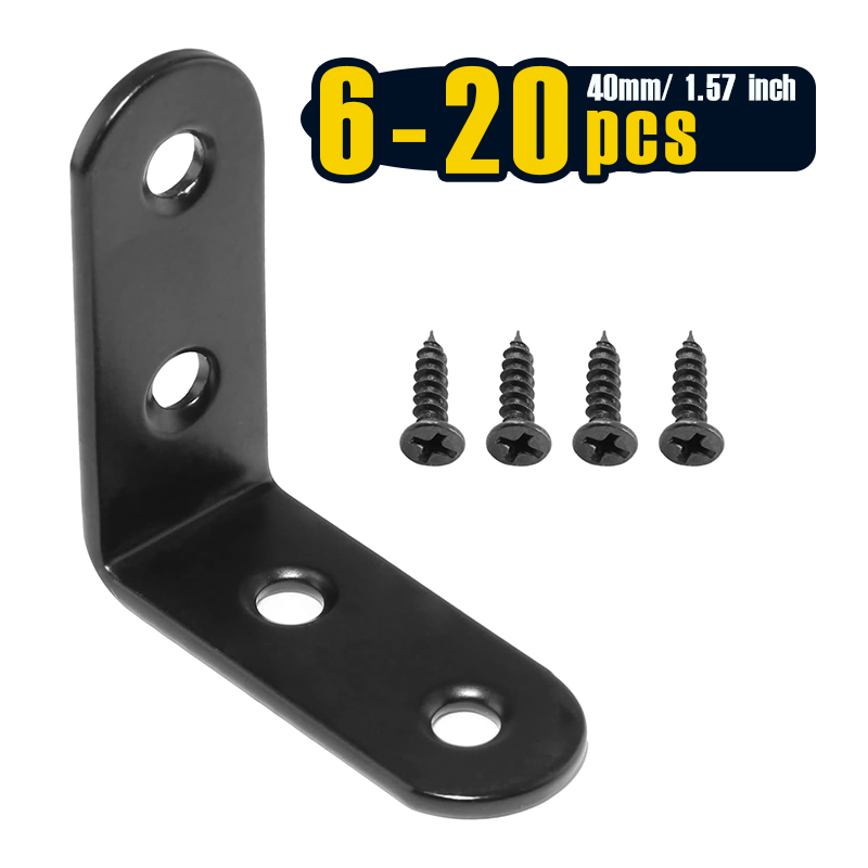 Woodworking Joint - 6-20 Pcs Black Corner Brace L