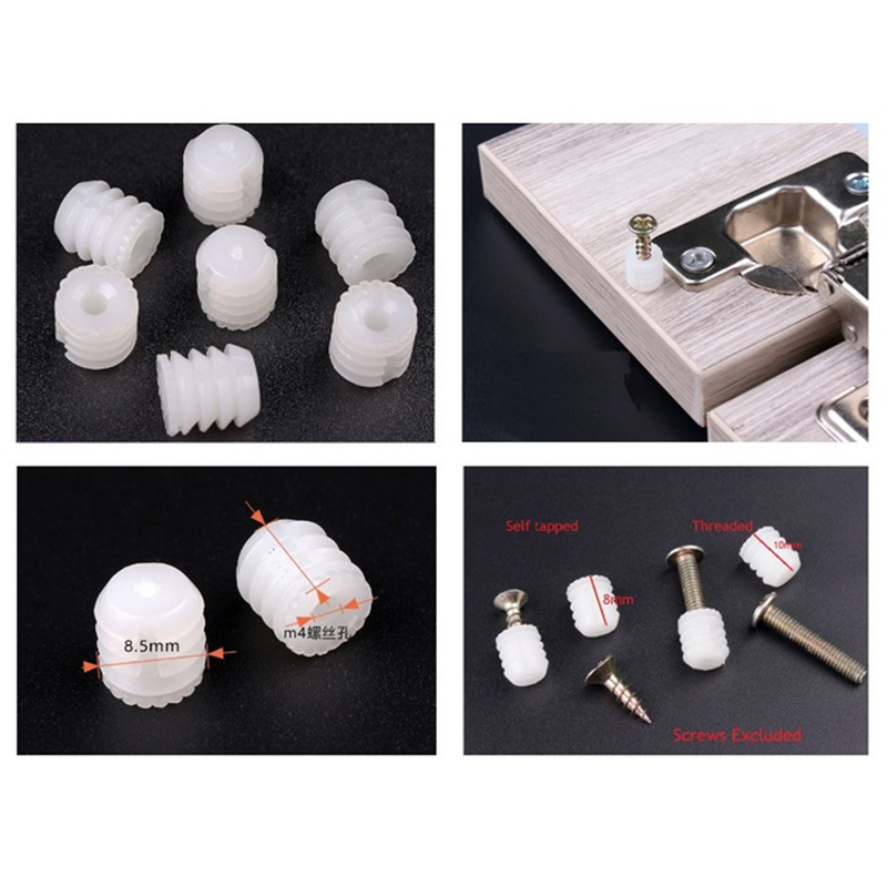 Woodworking Hammer - 1000Pcs/Lot M4 Nylon Nut anchor tube