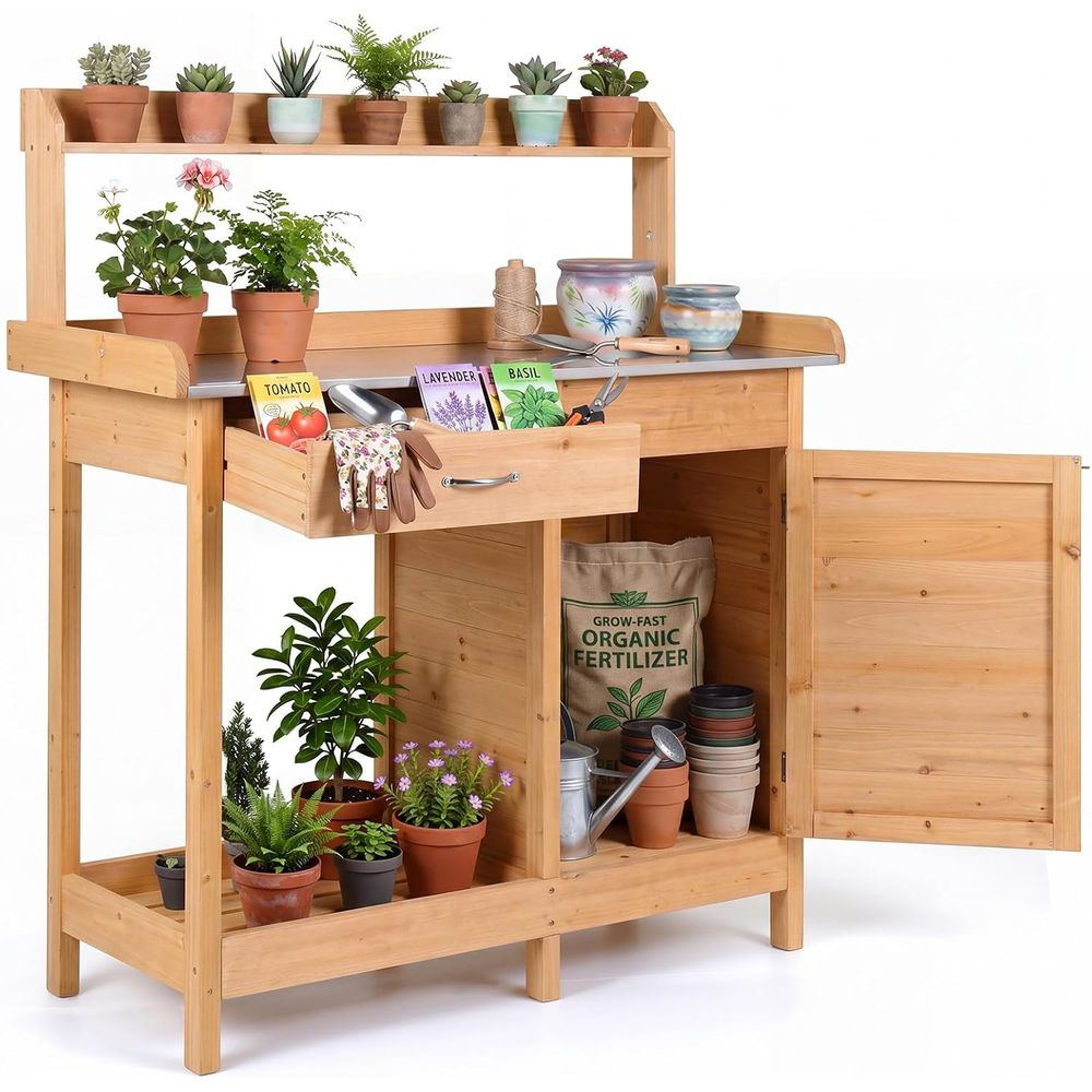 Workbench Woodworking - Outdoor Potting Bench Table Wooden Garden