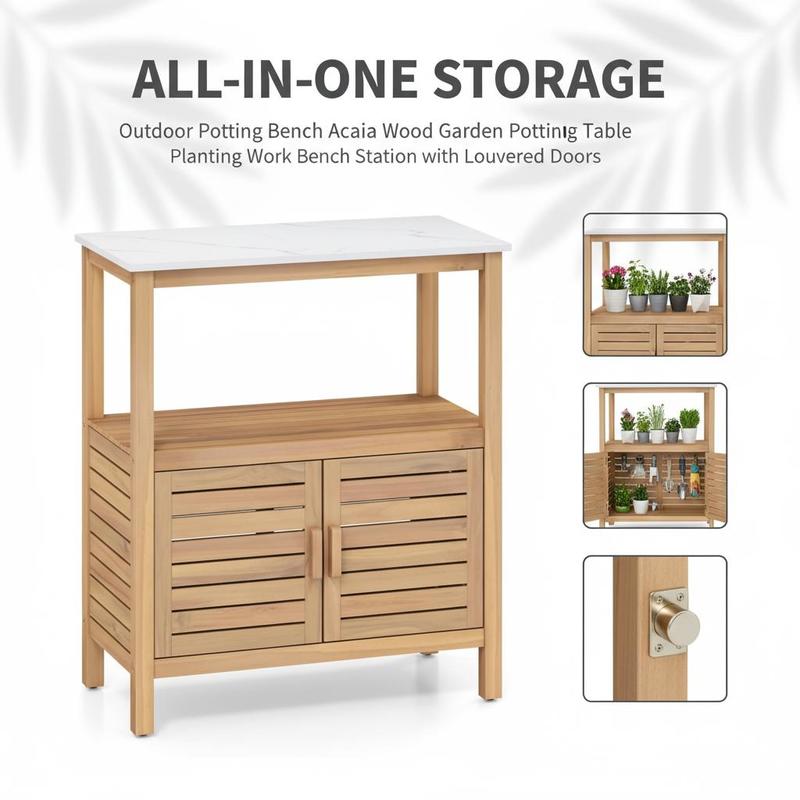 Outdoor Potting Bench Acacia W - Workbench Woodworking review and price