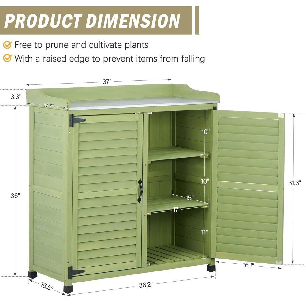 Outdoor Potting Bench with Met - Workbench Woodworking review and price