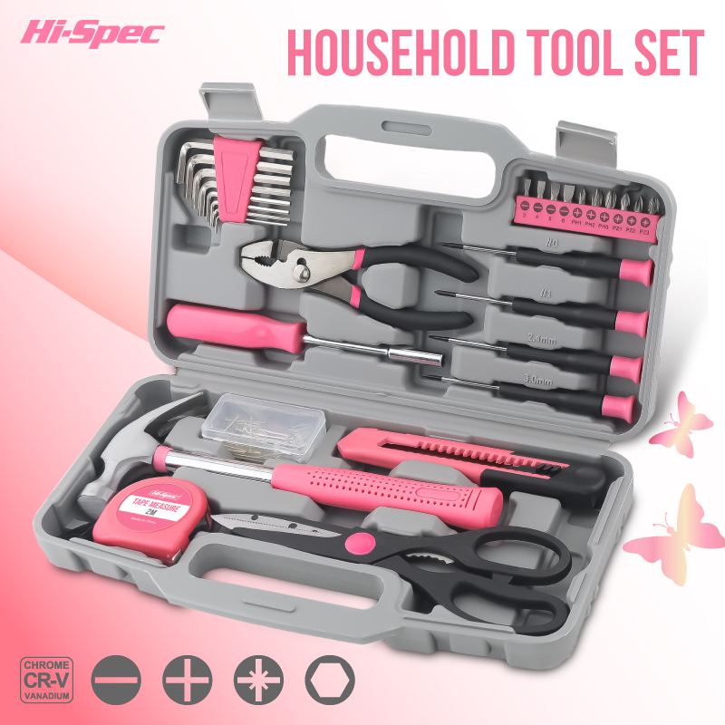 Hi-Spec 62pc Pink/Black Home T - Woodworking Hammer review and price