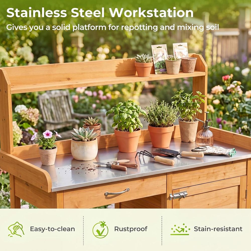Outdoor Potting Bench Table Wo - Workbench Woodworking review and price