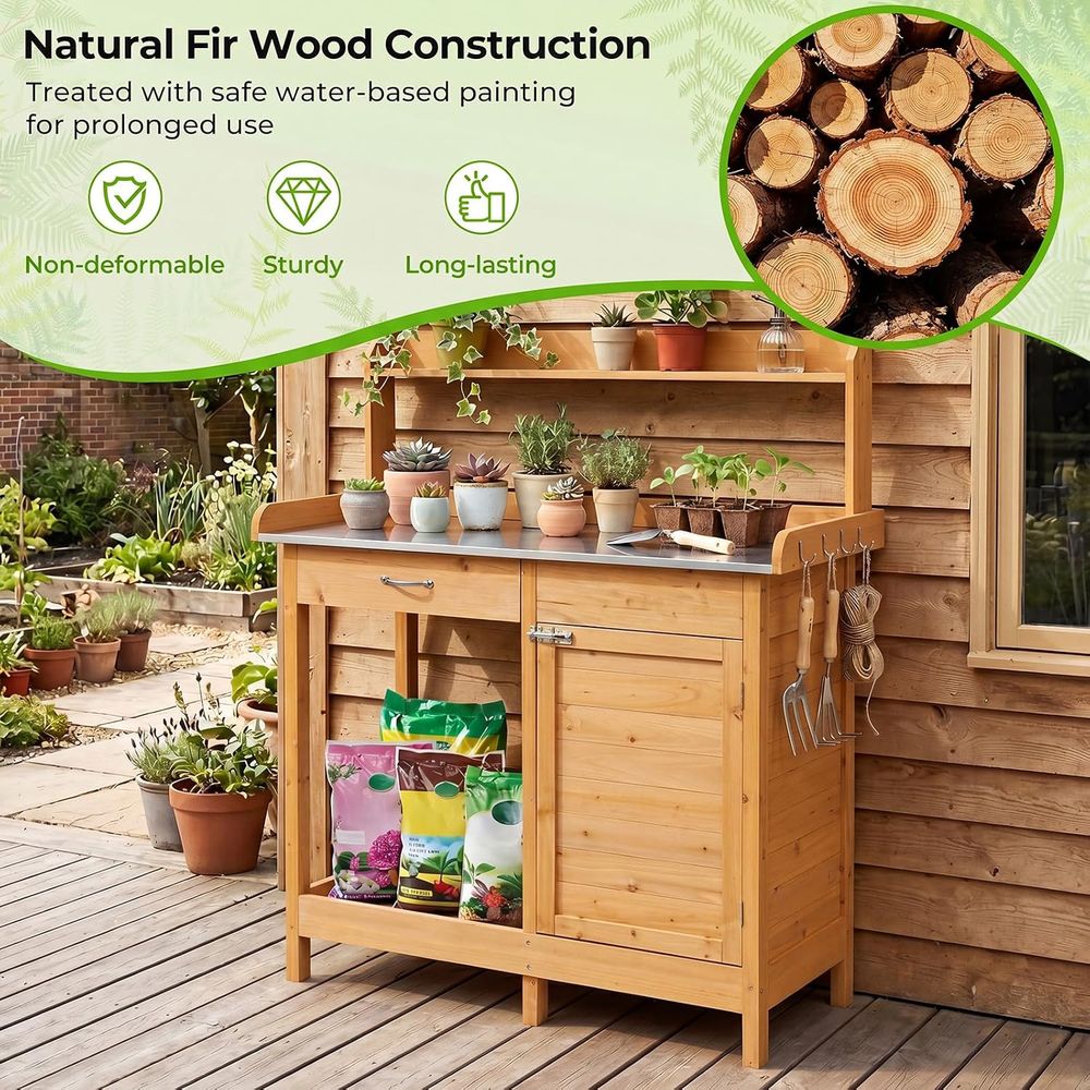 Outdoor Potting Bench Table Wo - Workbench Woodworking review and price
